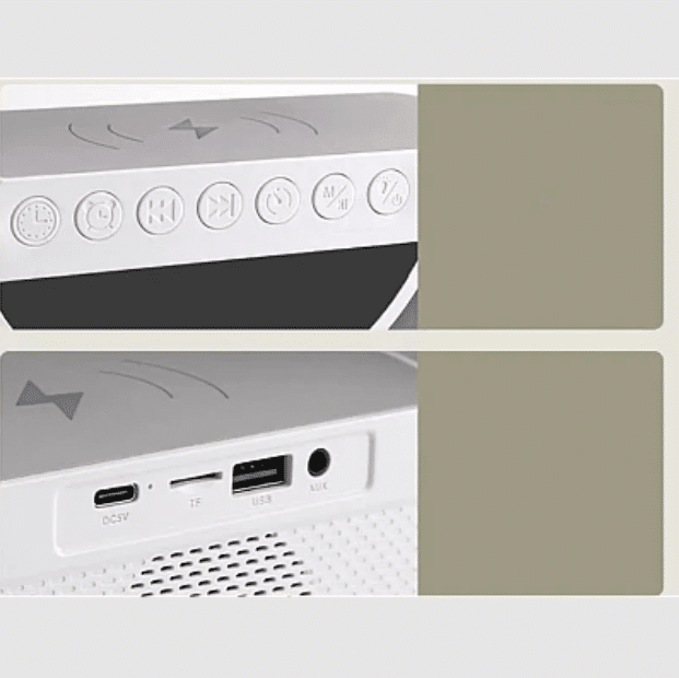Boxa Multifunctionala G 3 in 1 JRH, Lampa LED RGB Smart,cu ceas, Boxa Bluetooth, Incarcator Telefon Wireless, Lumina RGB, Alb