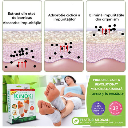 Plasturi Detoxifianți pentru Tălpi Kinoki Kiyome – 100 bucăți